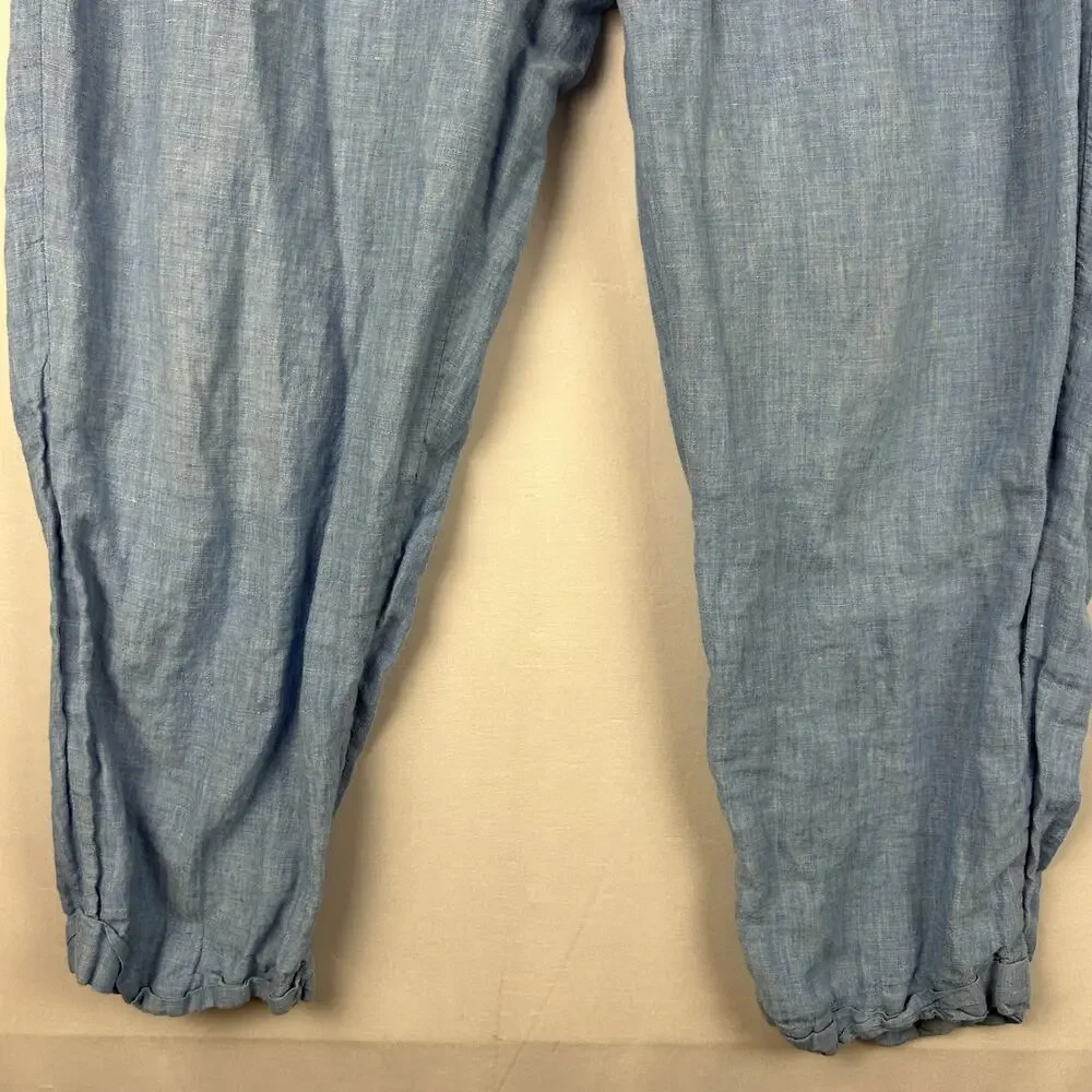 Lorenzino Blue Linen Dress Pant Trousers Light Blue Men's Size 38 or US 33x29